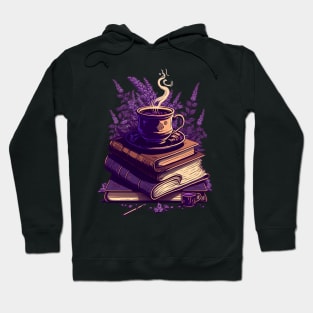 Lavender Books Stack Hoodie